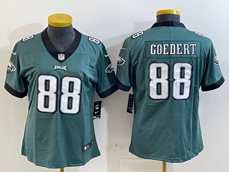 Youth Philadelphia Eagles #88 Goedert Green 2025 Nike Vapor Limited NFL Jersey style 1